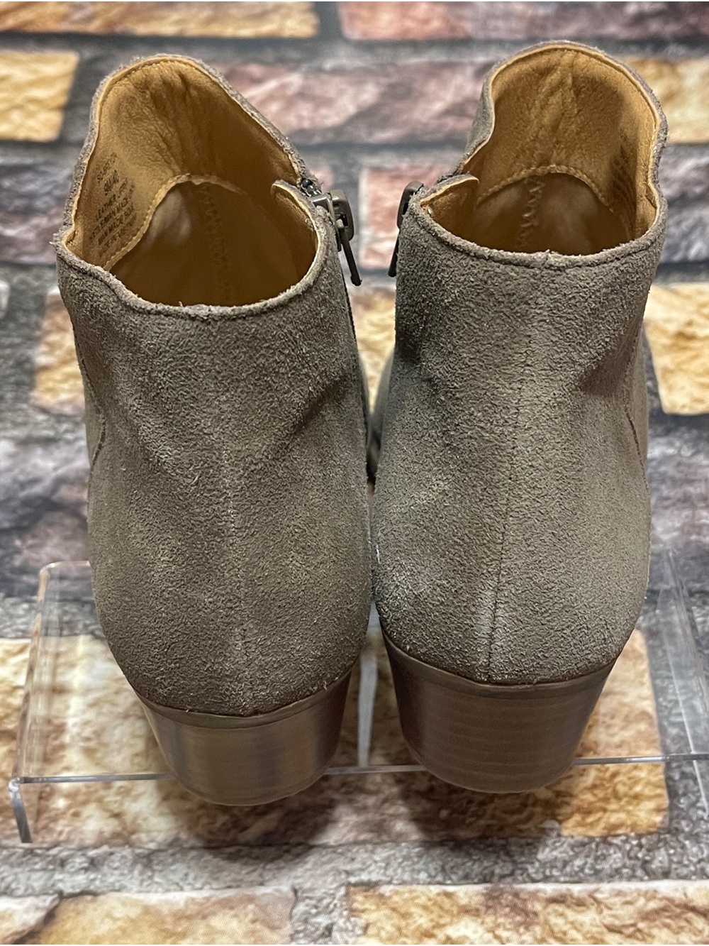 Sole Society So-Breyon Women Suede Ankle Boots Taupe Size 9 Western Office Ranch - Picture 4 of 10